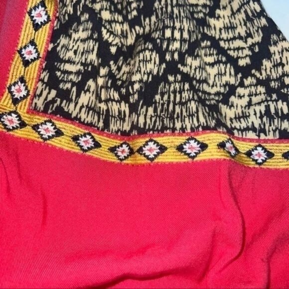 THML Anthropologie Tribal Print Sleeveless Midi Dress w/ Drawstring Accent Sz L - Picture 8 of 16